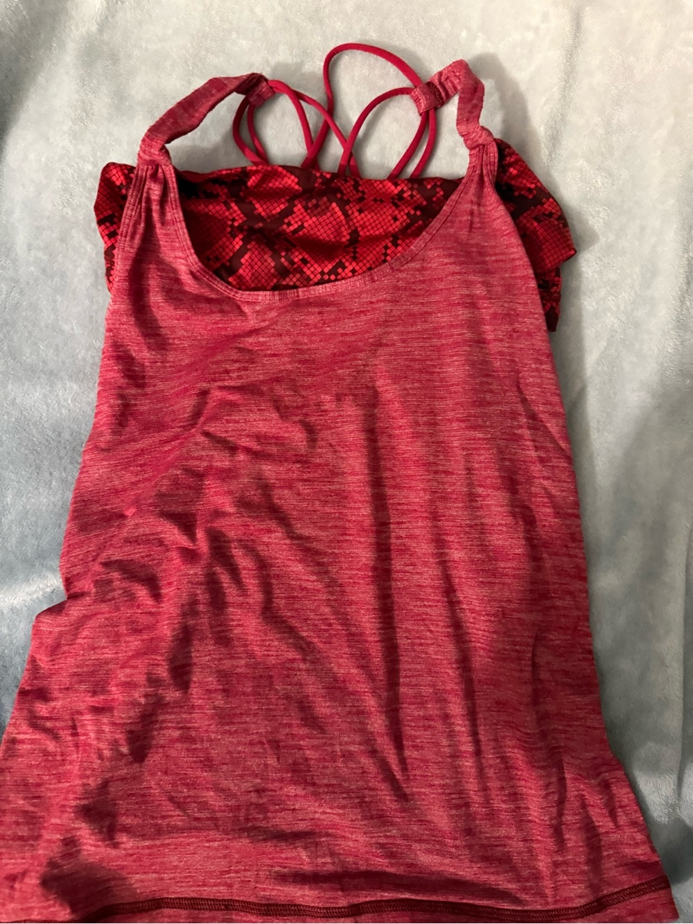 Lululemon Sunset Salutation Tank Heathered Cranberry Mini Ziggy Snake Red Tide 4